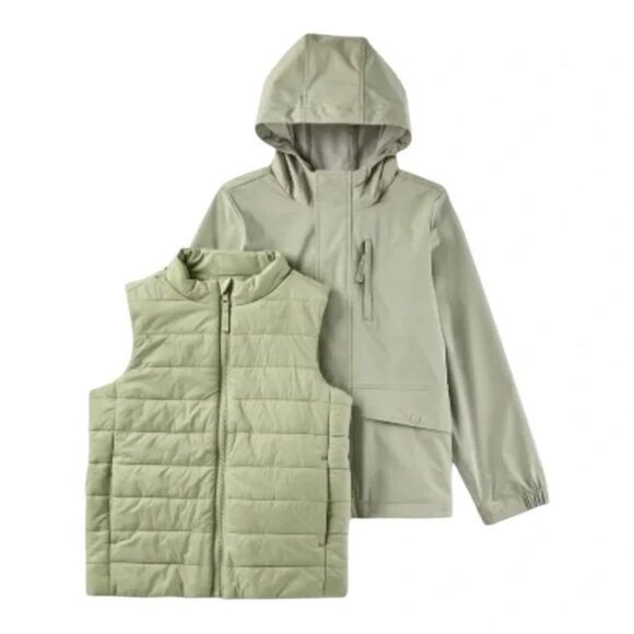 NEW Kids' Solid 3-In-1 Jacket - Cat & Jack™ Olive Green - Picture 1 of 13
